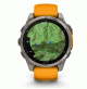 fēnix 8 – 47 mm, AMOLED - Sapphire, Titanium with Spark Orange/Graphite Silicone Band - 010-02904-11 - Garmin